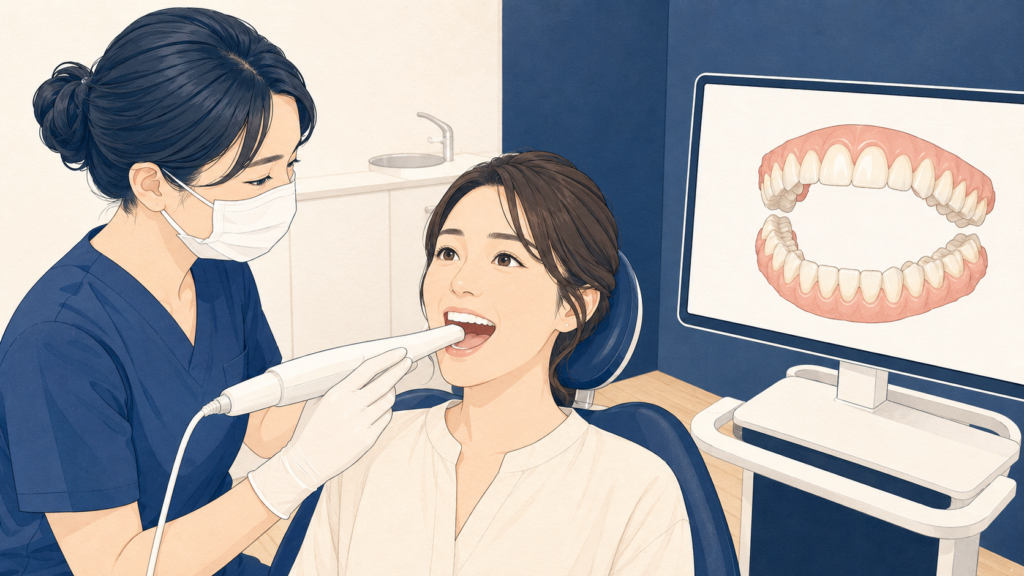 口腔内スキャナによる検査のイメージ